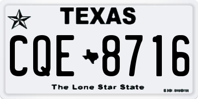 TX license plate CQE8716