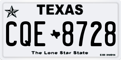 TX license plate CQE8728