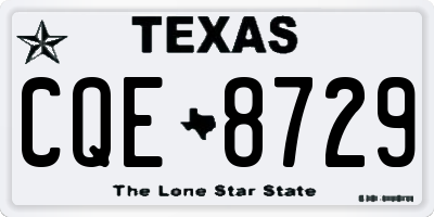 TX license plate CQE8729