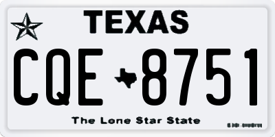 TX license plate CQE8751