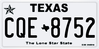 TX license plate CQE8752