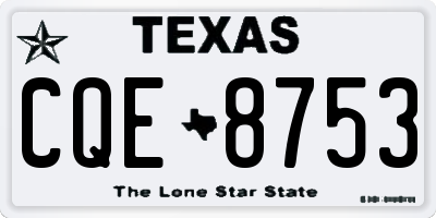 TX license plate CQE8753