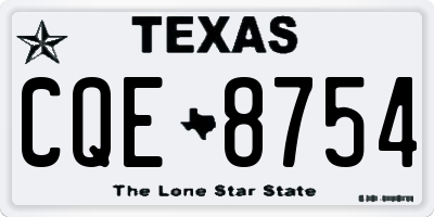 TX license plate CQE8754