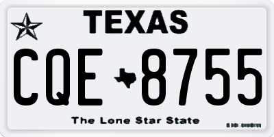 TX license plate CQE8755