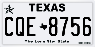 TX license plate CQE8756