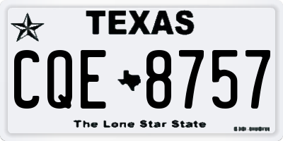 TX license plate CQE8757