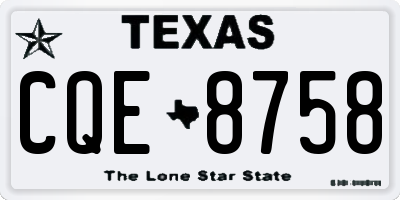 TX license plate CQE8758