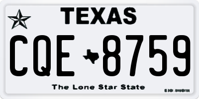 TX license plate CQE8759