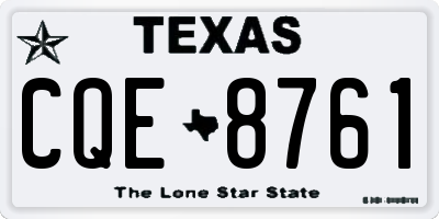 TX license plate CQE8761