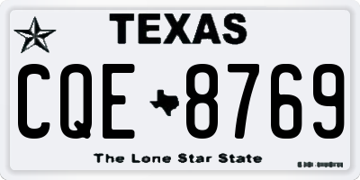 TX license plate CQE8769