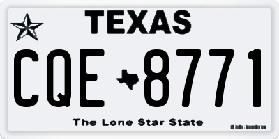 TX license plate CQE8771
