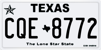 TX license plate CQE8772