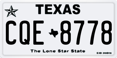 TX license plate CQE8778