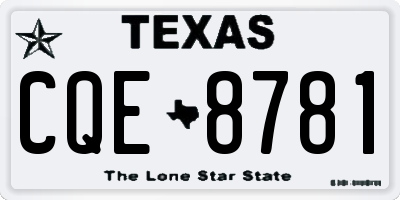 TX license plate CQE8781