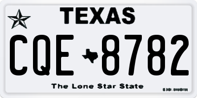 TX license plate CQE8782