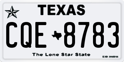 TX license plate CQE8783