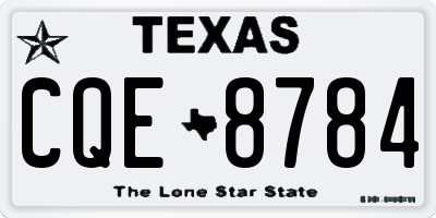 TX license plate CQE8784