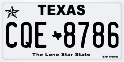 TX license plate CQE8786