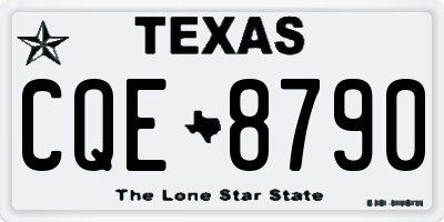 TX license plate CQE8790