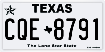 TX license plate CQE8791
