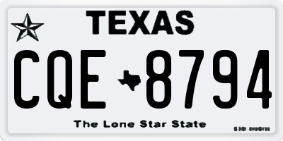TX license plate CQE8794