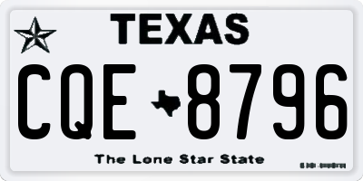 TX license plate CQE8796