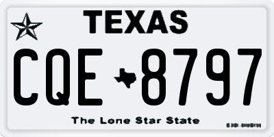 TX license plate CQE8797