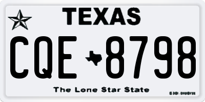 TX license plate CQE8798