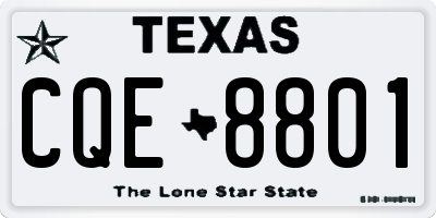 TX license plate CQE8801