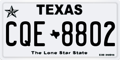 TX license plate CQE8802
