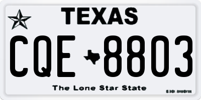 TX license plate CQE8803