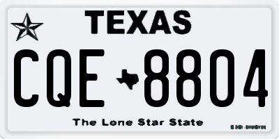 TX license plate CQE8804