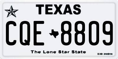 TX license plate CQE8809