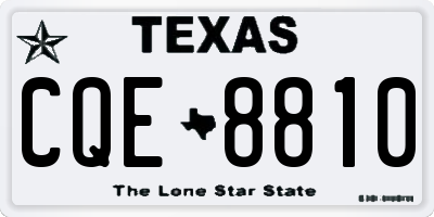 TX license plate CQE8810