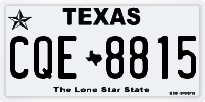 TX license plate CQE8815