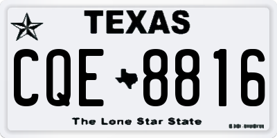 TX license plate CQE8816