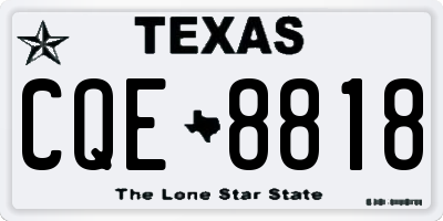 TX license plate CQE8818