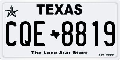TX license plate CQE8819