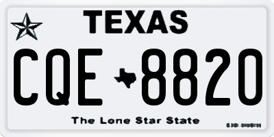 TX license plate CQE8820
