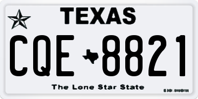 TX license plate CQE8821