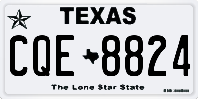 TX license plate CQE8824