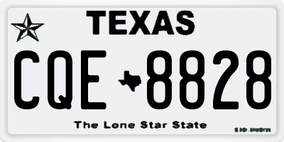 TX license plate CQE8828