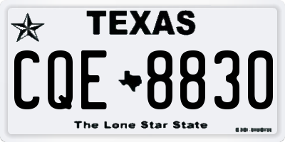 TX license plate CQE8830