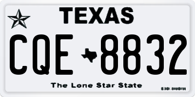 TX license plate CQE8832
