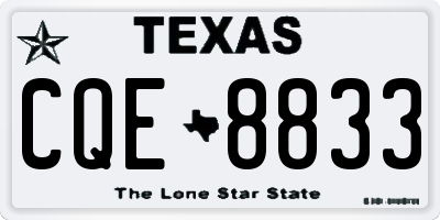 TX license plate CQE8833