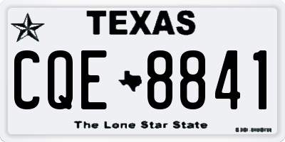 TX license plate CQE8841
