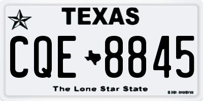 TX license plate CQE8845