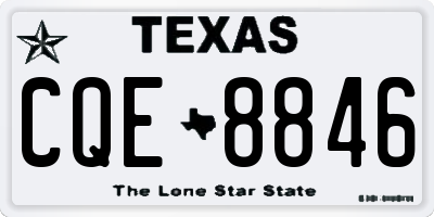 TX license plate CQE8846