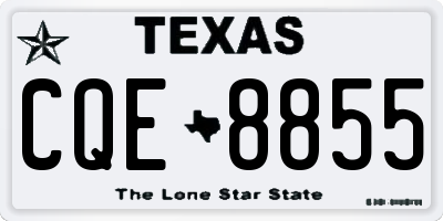 TX license plate CQE8855