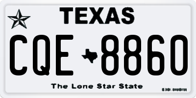 TX license plate CQE8860